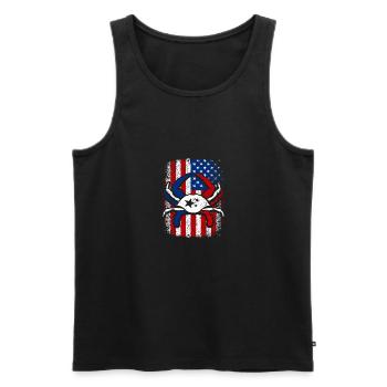 Usa American flag 4th of July Crabbing - Männer Premium Bio Tank Top - Schwarz - Vorne - Michal (187cm)
