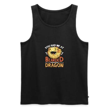 Tu m’as eu au dragon barbu - Débardeur bio Premium Homme - noir - Devant - Michal (187cm)