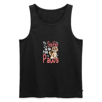 Ma sœur Shih Tzu a des pattes - Débardeur bio Premium Homme - noir - Devant - Michal (187cm)