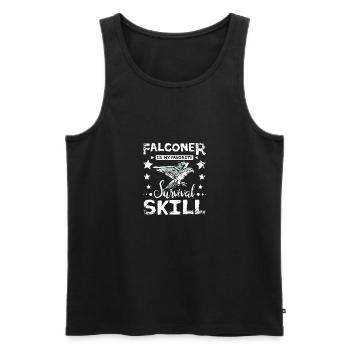 Falconer is my favorite survival skill - Men's Premium Organic Tank Top - black - Front - Michal (187cm)