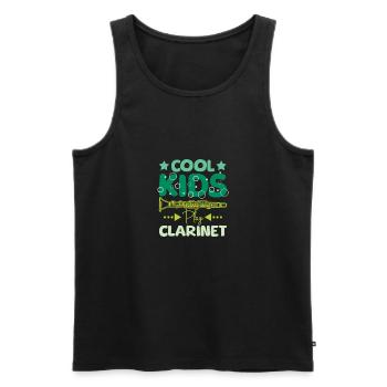For children Cool kids play clarinet - Men's Premium Organic Tank Top - black - Front - AI Model Male 178 light (178cm)