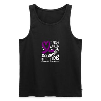 I fight by my daughter's side, epilepsy awareness - Männer Premium Bio Tank Top - Schwarz - Vorne - AI Model Male 178 light (178cm)