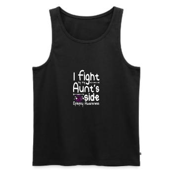 I fight by my aunt's side, epilepsy awareness - Männer Premium Bio Tank Top - Schwarz - Vorne - AI Model Male 178 light (178cm)