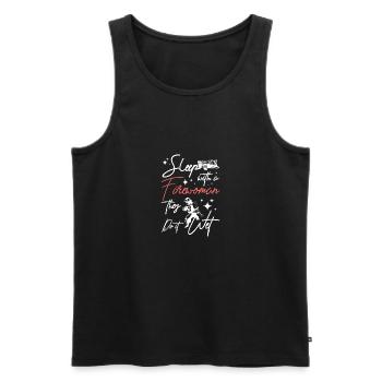 Sleep with a firewoman they do it wet - Men's Premium Organic Tank Top - black - Front - AI Model Male 178 light (178cm)