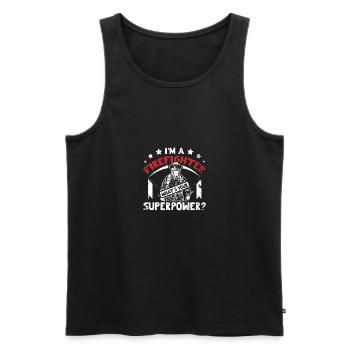 I'm a firefighter what's your superpower - Men's Premium Organic Tank Top - black - Front - AI Model Male 178 light (178cm)