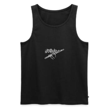 Painted Drawn flute - Männer Premium Bio Tank Top - Schwarz - Vorne - AI Model Male 178 light (178cm)