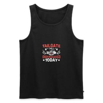 Tailgating like a champion today - Männer Premium Bio Tank Top - Schwarz - Vorne - AI Model Male 178 light (178cm)