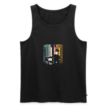 Retro Vintage Mail lady - Männer Premium Bio Tank Top - Schwarz - Vorne - Michal (187cm)
