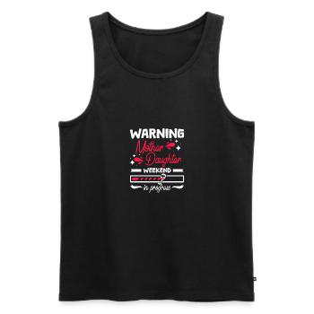 Attention Mère Fille week-end en cours - Débardeur bio Premium Homme - noir - Devant - AI Model Male 178 light (178cm)