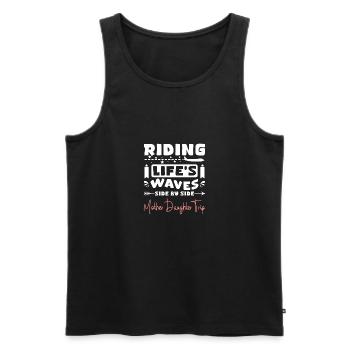 Riding life's waves side by side Mother Daughter - Männer Premium Bio Tank Top - Schwarz - Vorne - Michal (187cm)
