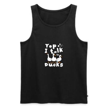 Yep I talk to ducks - Männer Premium Bio Tank Top - Schwarz - Vorne - Michal (187cm)
