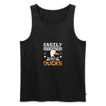 Pet pekin duck easily distracted by ducks - Men's Premium Organic Tank Top - black - Front - Michal (187cm)