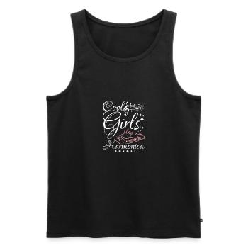 Harmonicist Cool girls play harmonica - Men's Premium Organic Tank Top - black - Front - Michal (187cm)