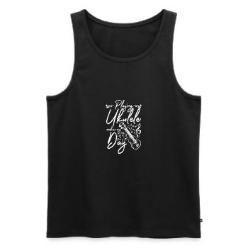 Playing ukulele makes my day - Men's Premium Organic Tank Top - black - Front - AI Model Male 178 light (178cm)