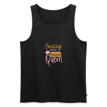 Philly cheesesteak making queen - Men's Premium Organic Tank Top - black - Front - AI Model Male 178 light (178cm)