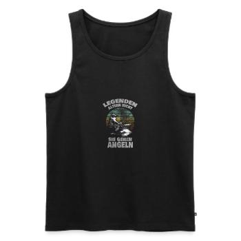 Legends go fishing - Men's Premium Organic Tank Top - black - Front - Michal (187cm)
