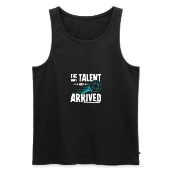 The Padel talent has arrived - Men's Premium Organic Tank Top - black - Front - AI Model Male 178 light (178cm)