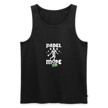 Padel mode on - Men's Premium Organic Tank Top - black - Front - AI Model Male 178 light (178cm)