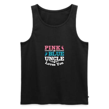 Pink or blue uncle loves you - Männer Premium Bio Tank Top - Schwarz - Vorne - AI Model Male 178 light (178cm)