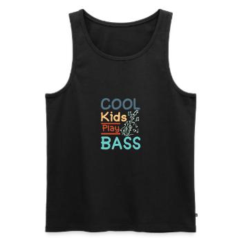 Children Cool kids play bass - Men's Premium Organic Tank Top - black - Front - AI Model Male 178 light (178cm)