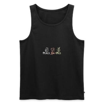 Peace love Essential oils - Männer Premium Bio Tank Top - Schwarz - Vorne - AI Model Male 178 light (178cm)