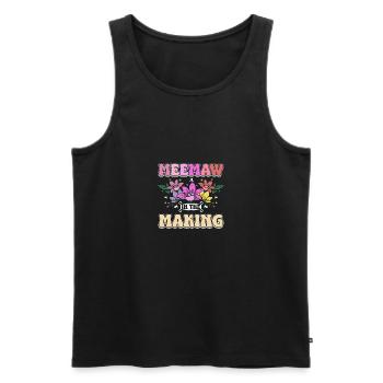 Groovy Flowers Meemaw in the making - Men's Premium Organic Tank Top - black - Front - AI Model Male 178 light (178cm)