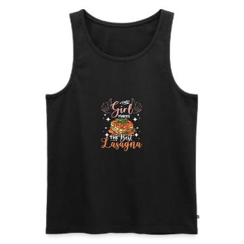 This girl makes the best lasagna - Men's Premium Organic Tank Top - black - Front - AI Model Male 178 light (178cm)