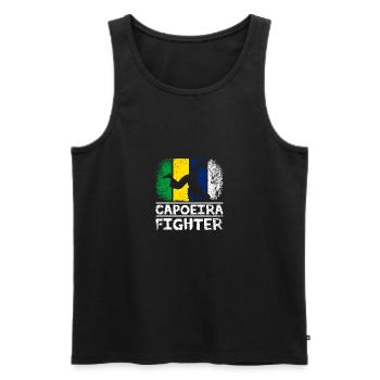 Brazil Flag Capoeira Fighter - Männer Premium Bio Tank Top - Schwarz - Vorne - Michal (187cm)