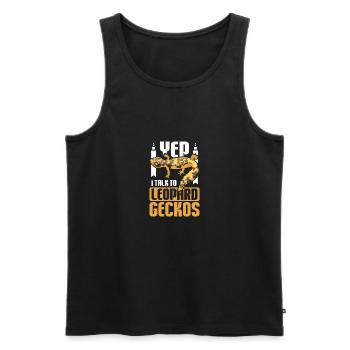 Yep I talk to leopard geckos - Men's Premium Organic Tank Top - black - Front - AI Model Male 178 light (178cm)