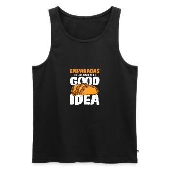 Empanadas are always a good idea - Men's Premium Organic Tank Top - black - Front - AI Model Male 178 light (178cm)