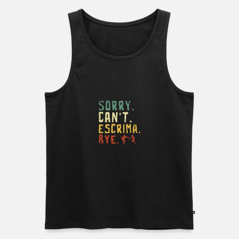 Sorry Can't Escrima Bye - Männer Premium Bio Tank Top - Schwarz