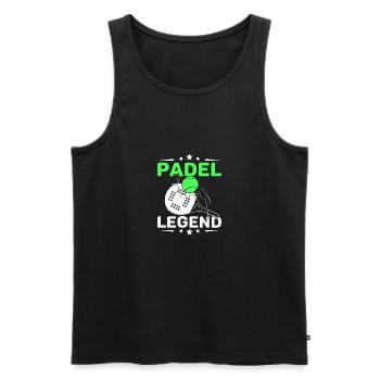 Padel legend - Men's Premium Organic Tank Top - black - Front - AI Model Male 178 light (178cm)