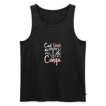 Les filles cool jouent à la conga - Débardeur bio Premium Homme - noir - Devant - Michal (187cm)