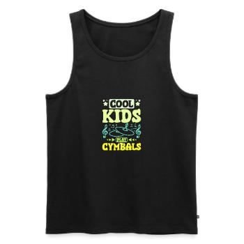 Children cool kids play Cymbals - Men's Premium Organic Tank Top - black - Front - AI Model Male 178 light (178cm)