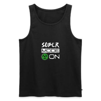 Sobriety Sober mode on - Männer Premium Bio Tank Top - Schwarz - Vorne - AI Model Male 178 light (178cm)