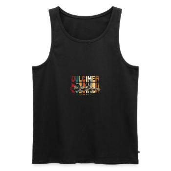 Retro Vintage Dulcimer - Men's Premium Organic Tank Top - black - Front - AI Model Male 178 light (178cm)