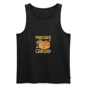La fabrication de crêpes est mon cardio - Débardeur bio Premium Homme - noir - Devant - Michal (187cm)