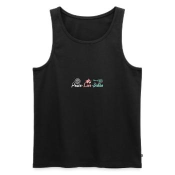 Peace love Dobro - Männer Premium Bio Tank Top - Schwarz - Vorne - Michal (187cm)