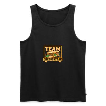 Team Cheesesteak - Männer Premium Bio Tank Top - Schwarz - Vorne - Michal (187cm)
