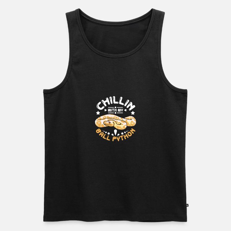 Chillin with my ball python - Männer Premium Bio Tank Top - Schwarz