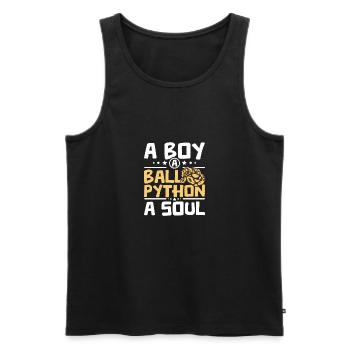 A boy a ball python a soul - Men's Premium Organic Tank Top - black - Front - Michal (187cm)