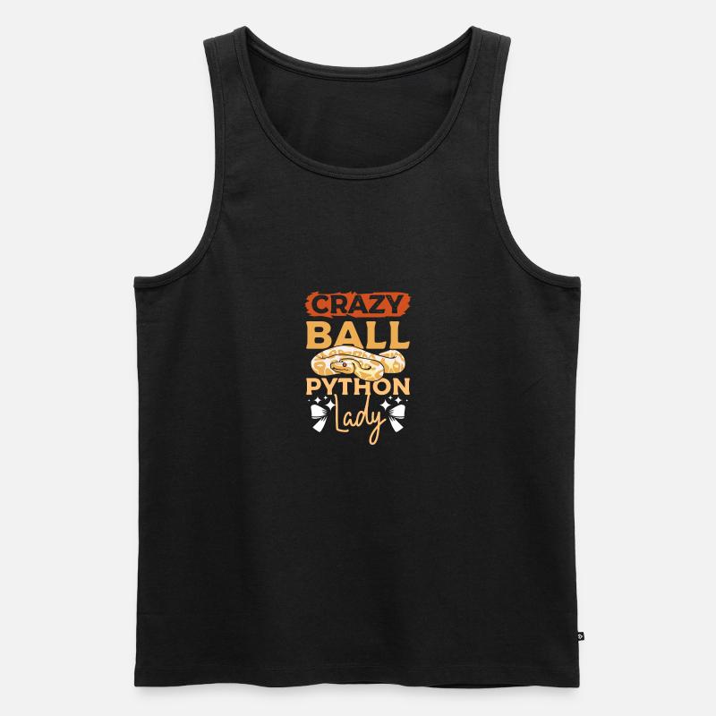 Crazy Ball python lady - Men's Premium Organic Tank Top - black