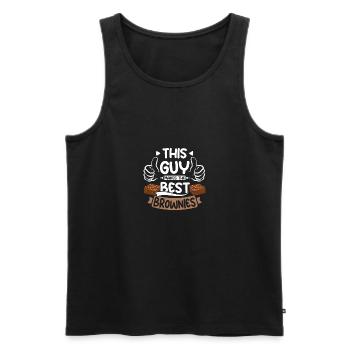 This guy makes the best brownies - Men's Premium Organic Tank Top - black - Front - AI Model Male 178 light (178cm)