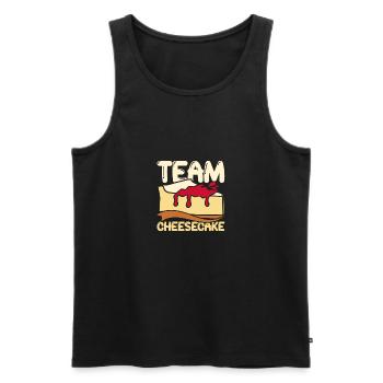 Team cheesecake - Männer Premium Bio Tank Top - Schwarz - Vorne - Michal (187cm)