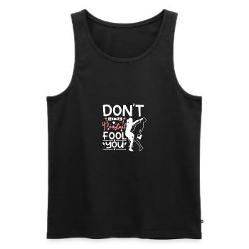 Krav maga girl don't let the ponytail fool you - Men's Premium Organic Tank Top - black - Front - Michal (187cm)
