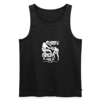 Krav maga mode on - Männer Premium Bio Tank Top - Schwarz - Vorne - Michal (187cm)