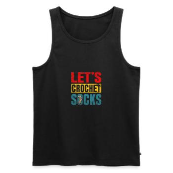 Let's crochet socks - Men's Premium Organic Tank Top - black - Front - Michal (187cm)