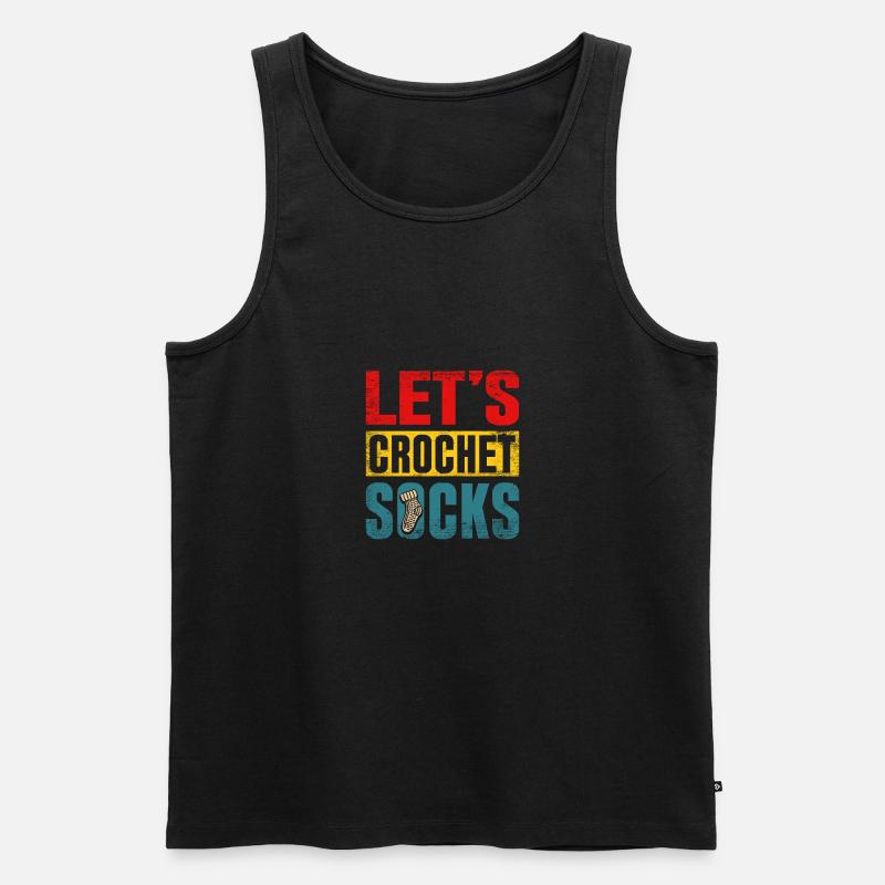 Let's crochet socks - Männer Premium Bio Tank Top - Schwarz