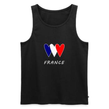 FRANCE. COEUR. FOOTBALL. SPORT. FRANCE. CHAMPION. - Débardeur bio Premium Homme - noir - Devant - AI Model Male 178 light (178cm)