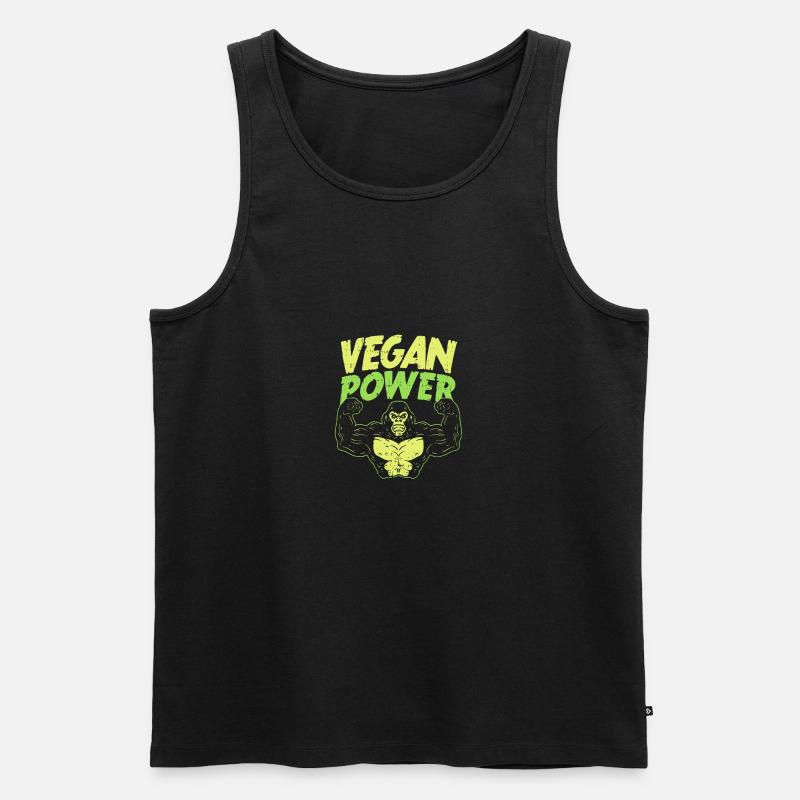 Vegan Power - Männer Premium Bio Tank Top - Schwarz
